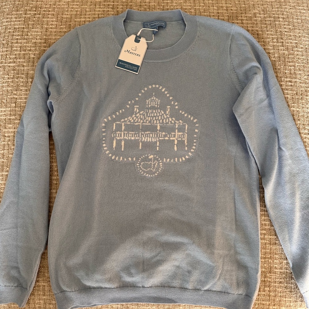 Masters Magnolia Lane Blue Clubhouse Sweater NWT